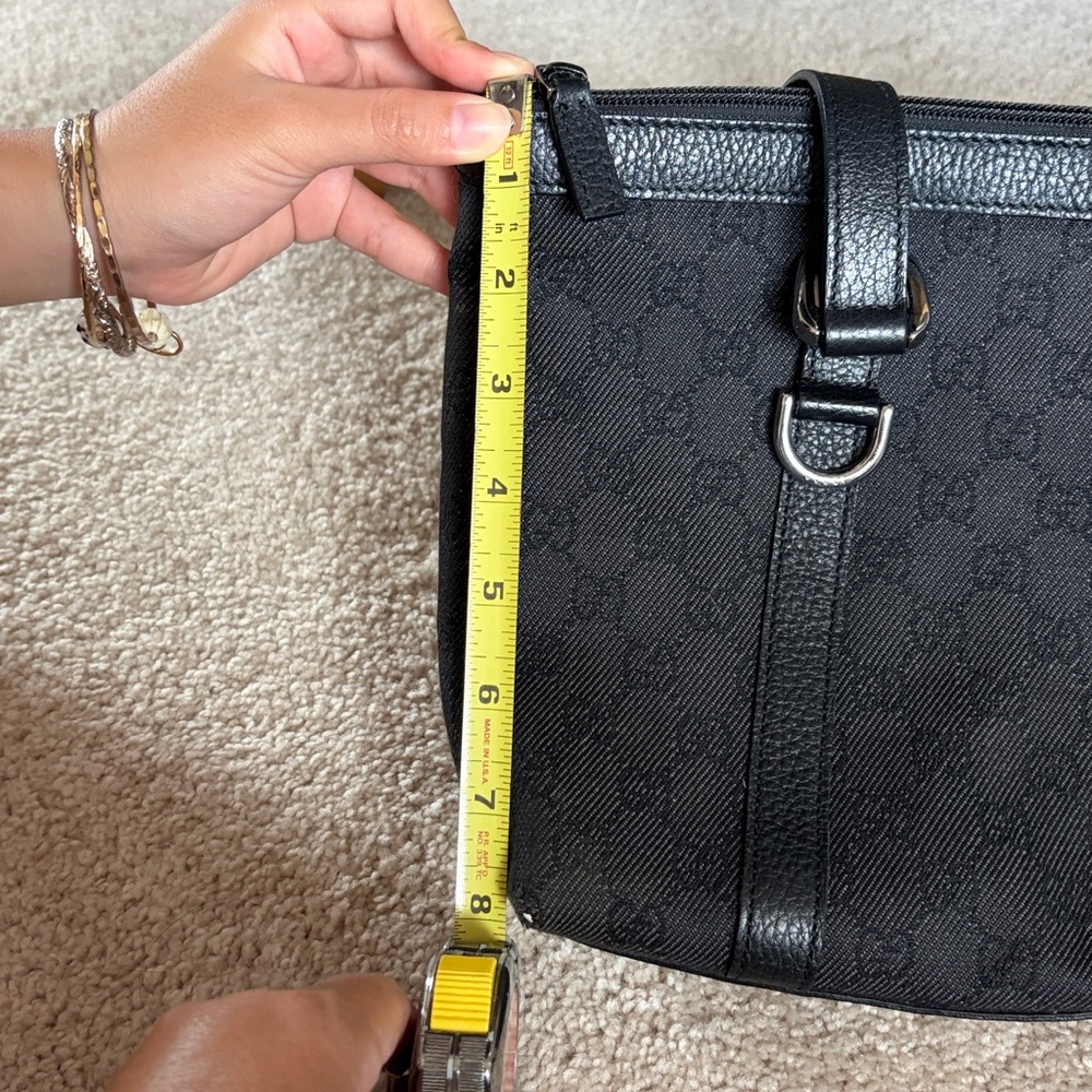 Gucci Black Monogram Canvas Shoulder Bag - Picture 12 of 12